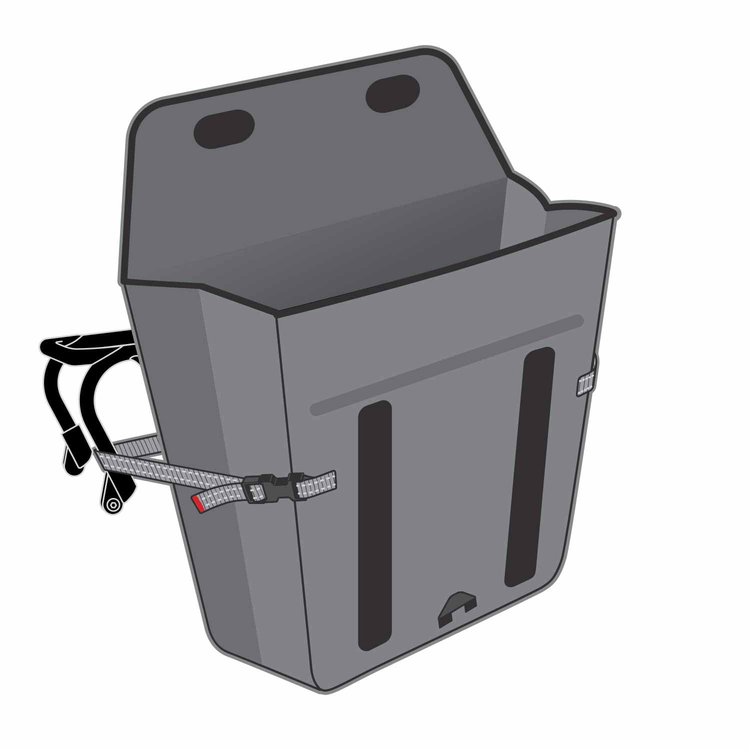 UTILITY PANNIER BAG - WATERPROOF 35L BLACK