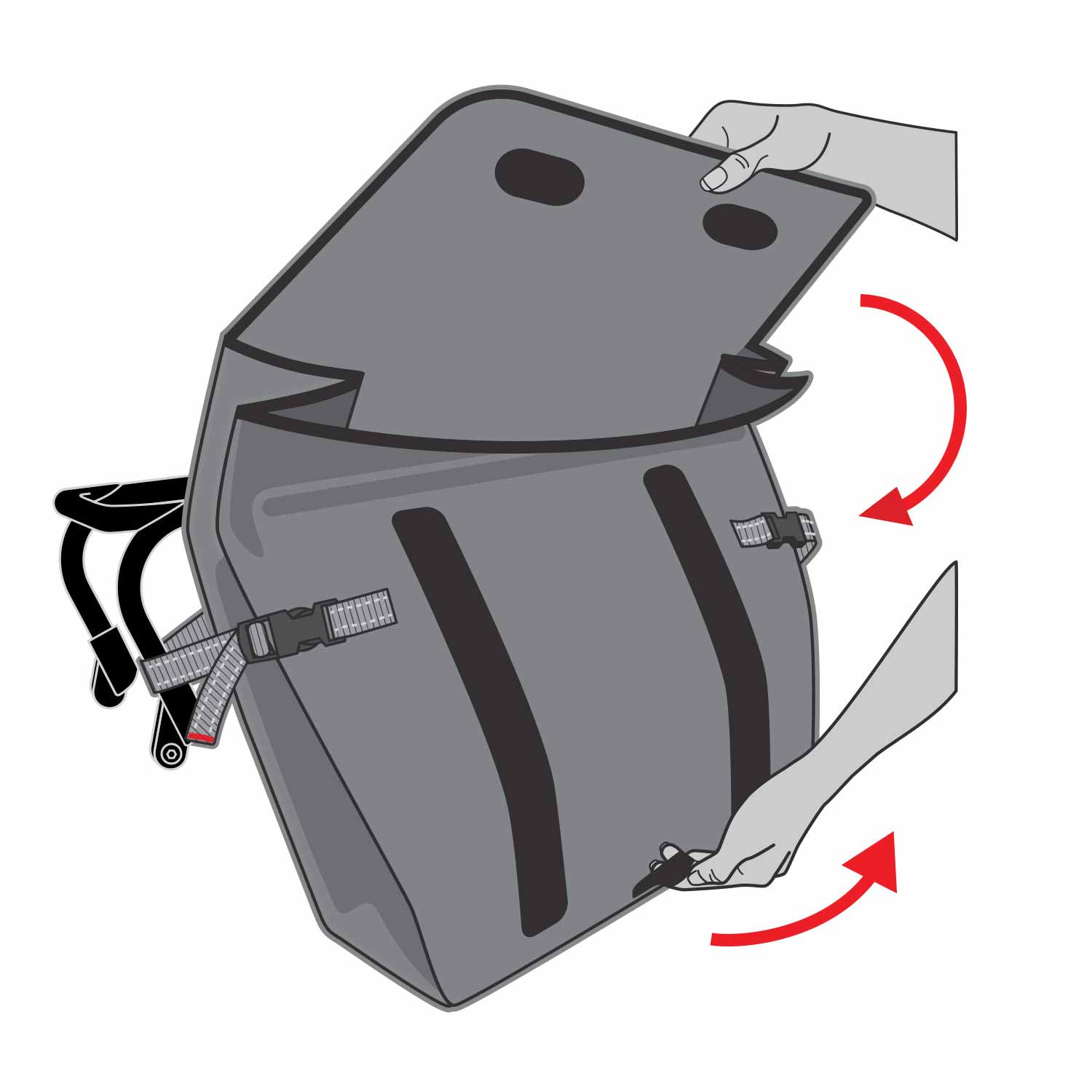 UTILITY PANNIER BAG - WATERPROOF 35L BLACK